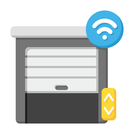 Garage, smart home, smart garage, building icon